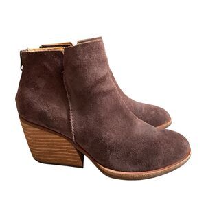 Kork Ease Ankle Booties 7.5 Brown Suede Leather Grunge Western Boho Casual